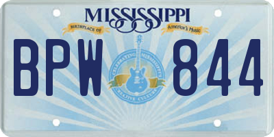 MS license plate BPW844