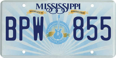 MS license plate BPW855