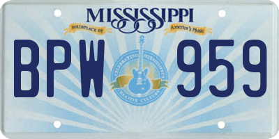 MS license plate BPW959