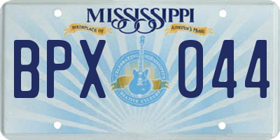 MS license plate BPX044