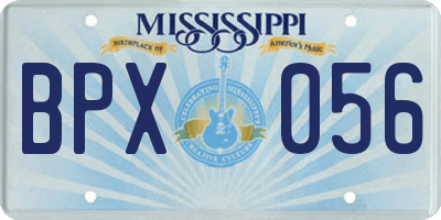 MS license plate BPX056