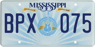 MS license plate BPX075