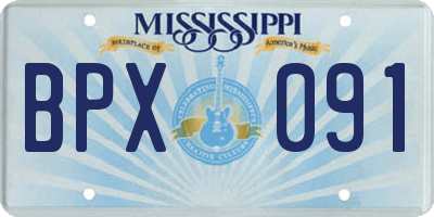 MS license plate BPX091