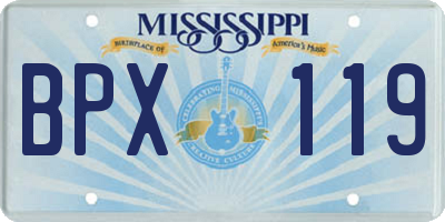 MS license plate BPX119