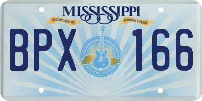 MS license plate BPX166