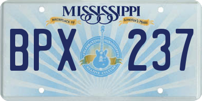 MS license plate BPX237