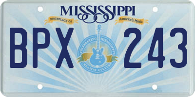 MS license plate BPX243