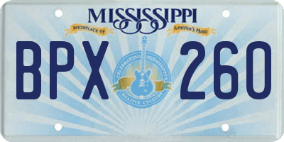 MS license plate BPX260