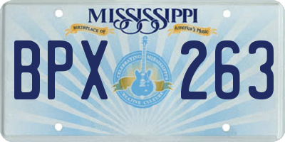 MS license plate BPX263