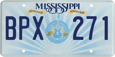 MS license plate BPX271
