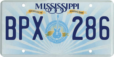 MS license plate BPX286
