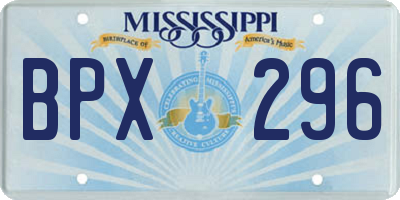 MS license plate BPX296
