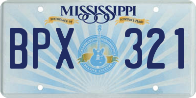 MS license plate BPX321