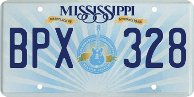 MS license plate BPX328
