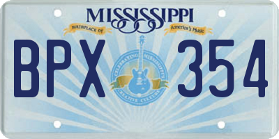 MS license plate BPX354