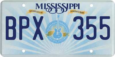 MS license plate BPX355