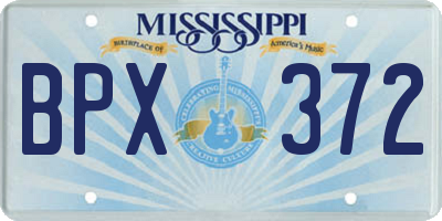 MS license plate BPX372