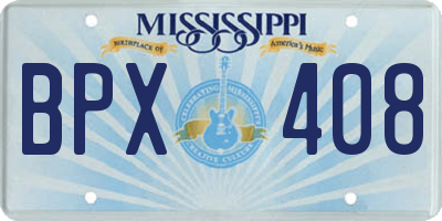 MS license plate BPX408