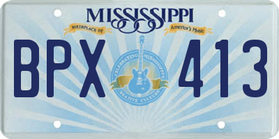 MS license plate BPX413