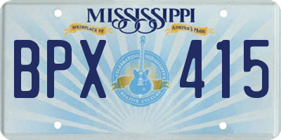 MS license plate BPX415