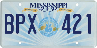 MS license plate BPX421