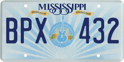 MS license plate BPX432