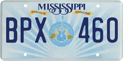 MS license plate BPX460