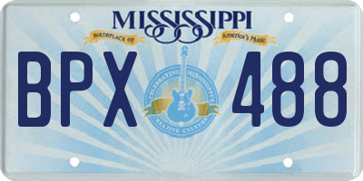 MS license plate BPX488
