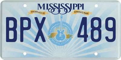 MS license plate BPX489