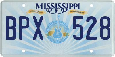 MS license plate BPX528