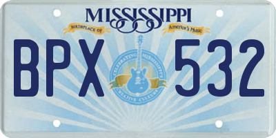 MS license plate BPX532