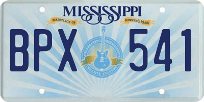 MS license plate BPX541