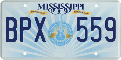 MS license plate BPX559