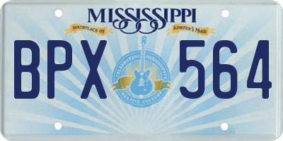 MS license plate BPX564