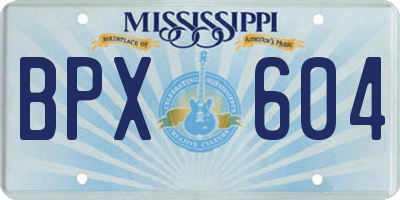 MS license plate BPX604