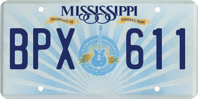 MS license plate BPX611