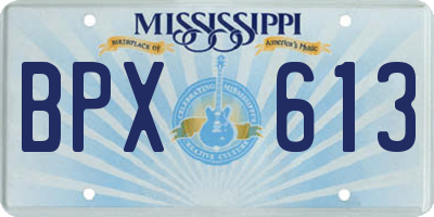MS license plate BPX613