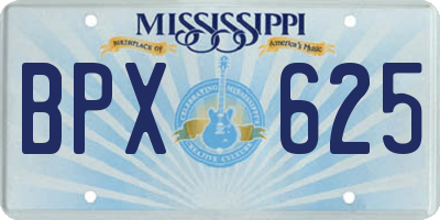 MS license plate BPX625