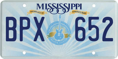 MS license plate BPX652