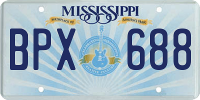 MS license plate BPX688