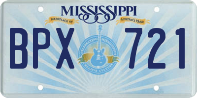 MS license plate BPX721