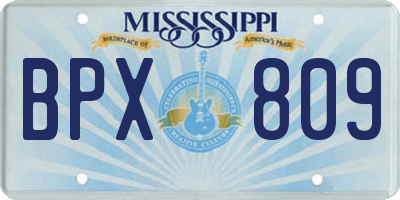 MS license plate BPX809