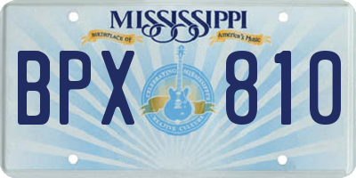 MS license plate BPX810