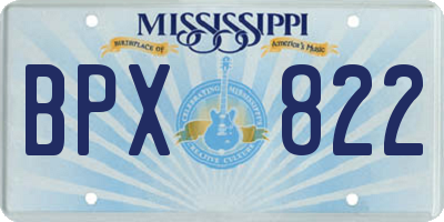 MS license plate BPX822