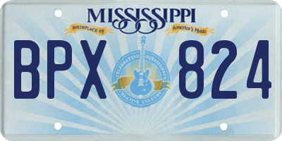 MS license plate BPX824