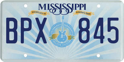 MS license plate BPX845