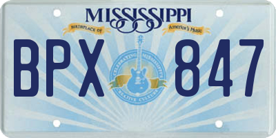 MS license plate BPX847