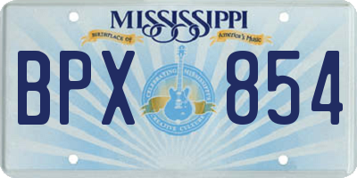 MS license plate BPX854