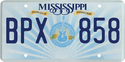 MS license plate BPX858