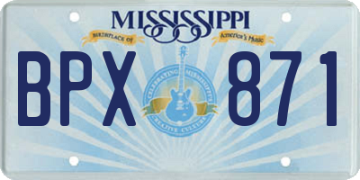 MS license plate BPX871